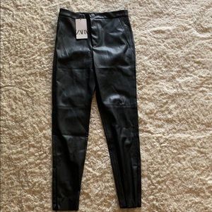 ZARA leather leggings